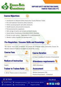 Shipyard Safety Instruction Course, Painter Trade (SSIC-PT) @ensuresafe.sg