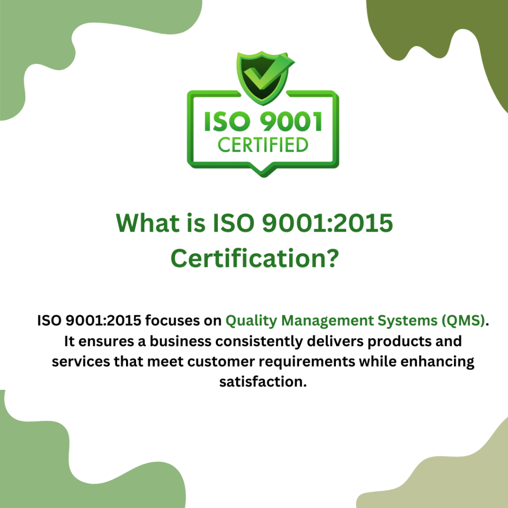 What is ISO 90012015 Certification